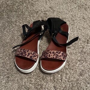 MIA Black and Leopard Women's Sandals